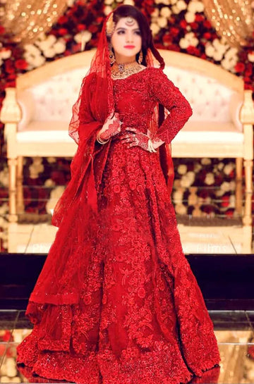 3PC Unstitched Heavy Embroidery Net With Heavy Embroidery Net Dupatta - RC 1376