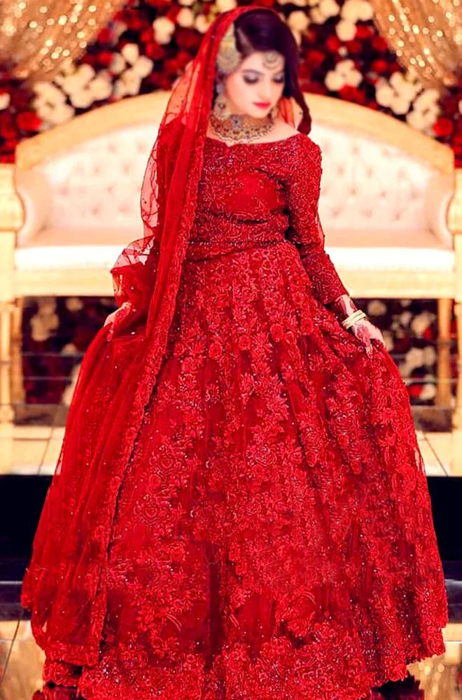 3PC Unstitched Heavy Embroidery Net With Heavy Embroidery Net Dupatta - RC 1376