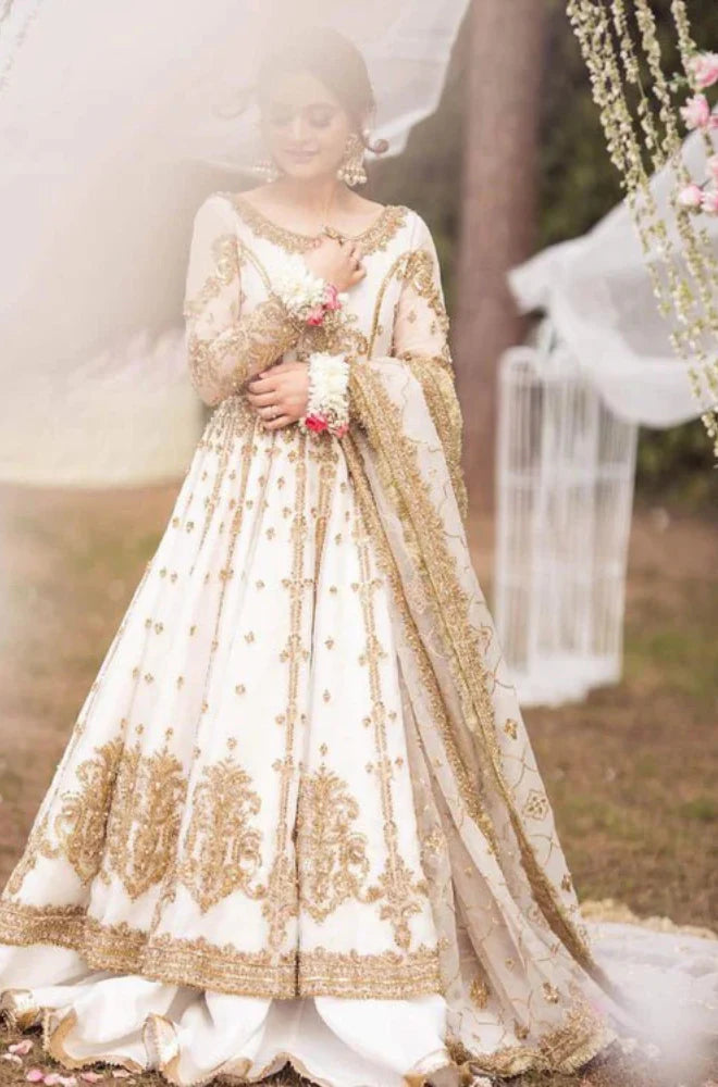 3PC Unstitched Net Sequence Luxury Embroidered Maxi Wedding Collection - RC 1378