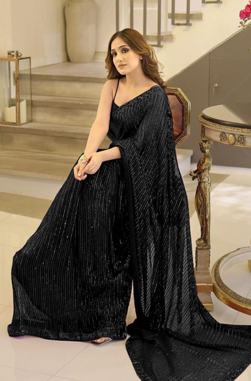 3PC Unstitched Net Exclusive Indian Style Saree - RC 1384