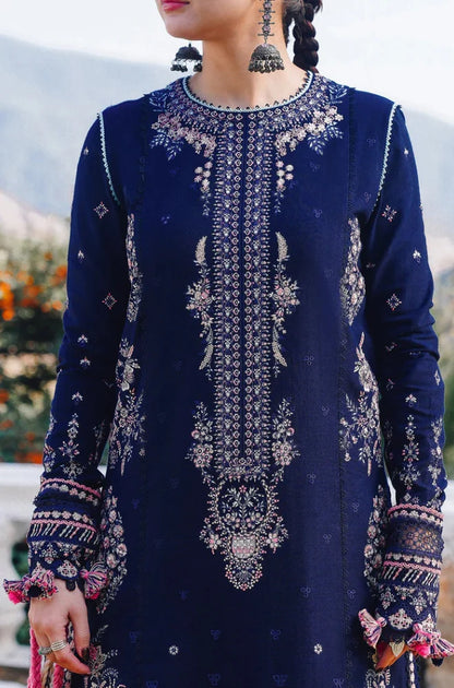 3PC Unstitched Dhanak Embroidered Shirt with coterie Shawl - RC 1184