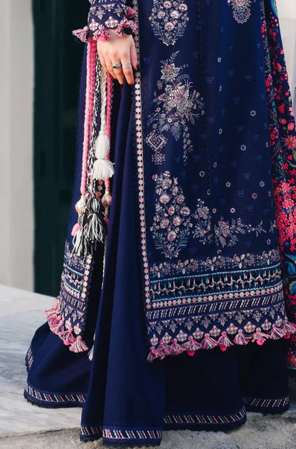 3PC Unstitched Dhanak Embroidered Shirt with coterie Shawl - RC 1184