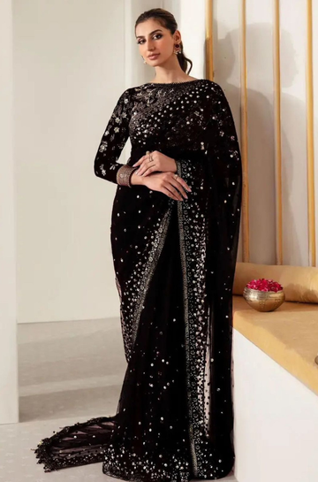 3PC Unstitched Net Exclusive Saree - RC 1386