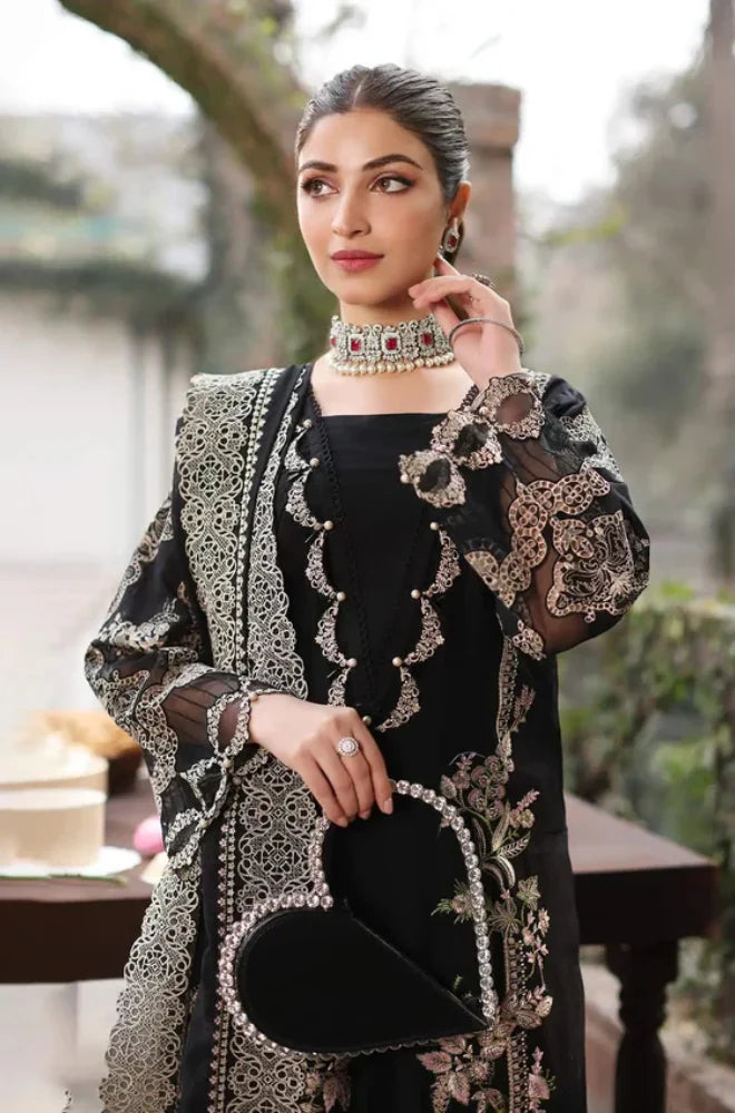 3PC Unstitched Dhanak Embroidered Shirt With Heavy Embroidered Shawl - RC 1185