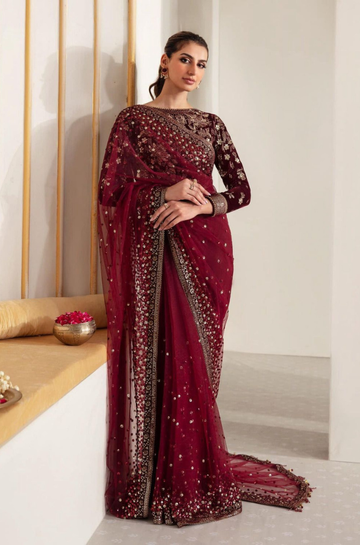 3PC Unstitched Net Exclusive Saree - RC 1387