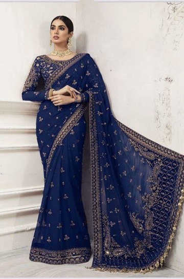 3PC Unstitched Net Exclusive Saree - RC 1389