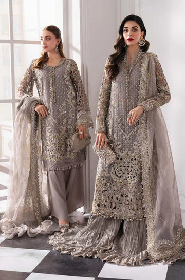 3PC UNSTITCHED CHIFFON WEDDING DRESS - RC 1309