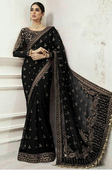 3PC Unstitched Net Exclusive Saree - RC 1390