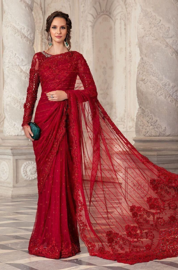 3PC Unstitched Net Exclusive Saree - RC 1393
