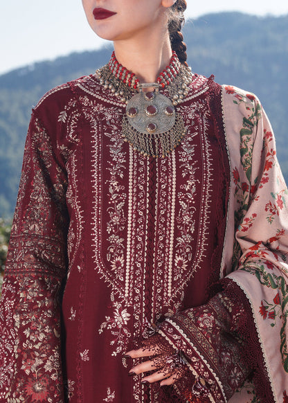 3PC Unstitched Dhanak Embroidered Shirt with Digital Printed shawl and Embroidered Trouser - RC 1181