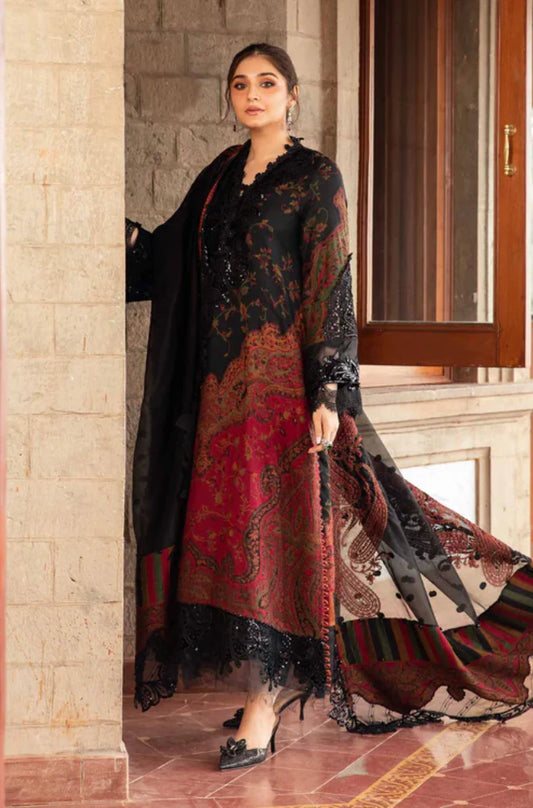 MARIA B Printed Patch Emb Lawn 3 Piece Unstitched Suit-RC 1002