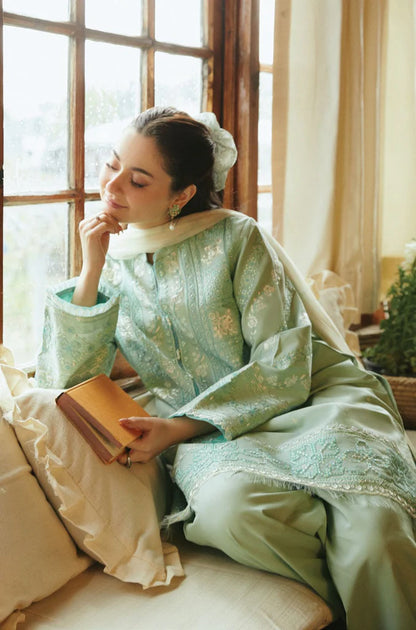 Zara Shah Jahan - 3PC Unstiched Lawn Embroidered Shirt with Slub Net Dupatta - RC 1010