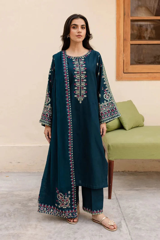 Batik - Lawn 3PC Unstitched Embroidered Shirt with Chiffon Dupatta - RS 1025