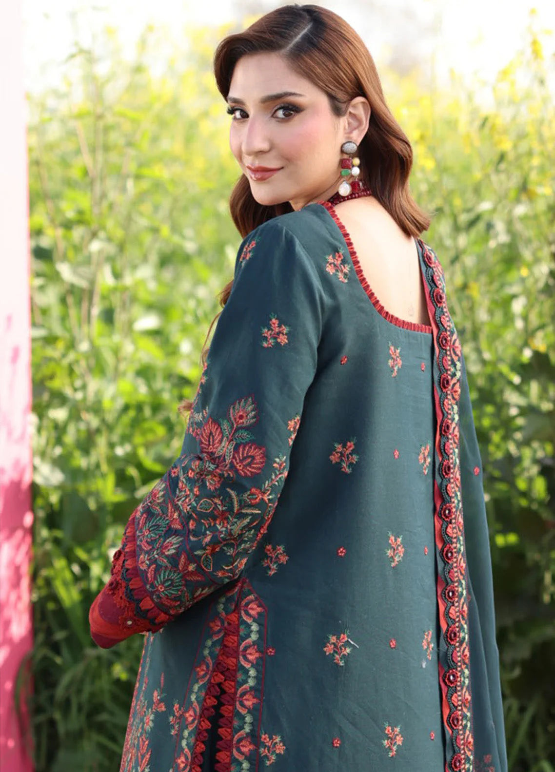 ASIM JOFA-3 piece Embroided lawn shirt with Embroided ready to wear Dubatta and trousers - RC 1022